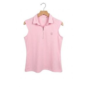 Nivo Womens Shirt Size M Pink Sleeveless Pickleball Golf‎ Polo Quarter w/ Zipper